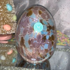 Martha Stewart Glass Speckled Egg Spring Easter Tabletop Decor New 6”
